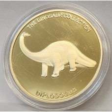 AUSTRALIA 24kt GOLD PLATED TOKEN . THE DINOSAUR COLLECTION . TYPE 2 PROOF